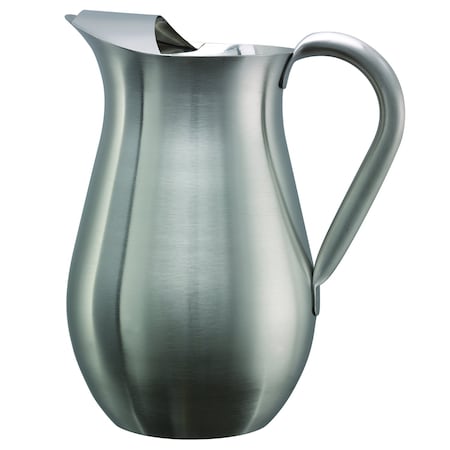 Service Ideas Pitcher with Ice Guard, Bell Shaped, 2 L, Stainless Steel, Brushed WPB2BS